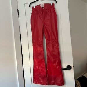 Red Pleather Revice Pants